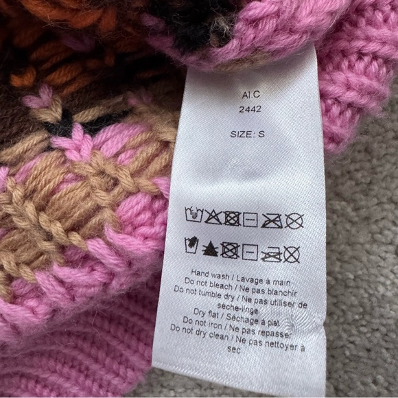 Ganni Intarsia Knit Pullover Sweater Pink Size Small - Picture 9 of 12